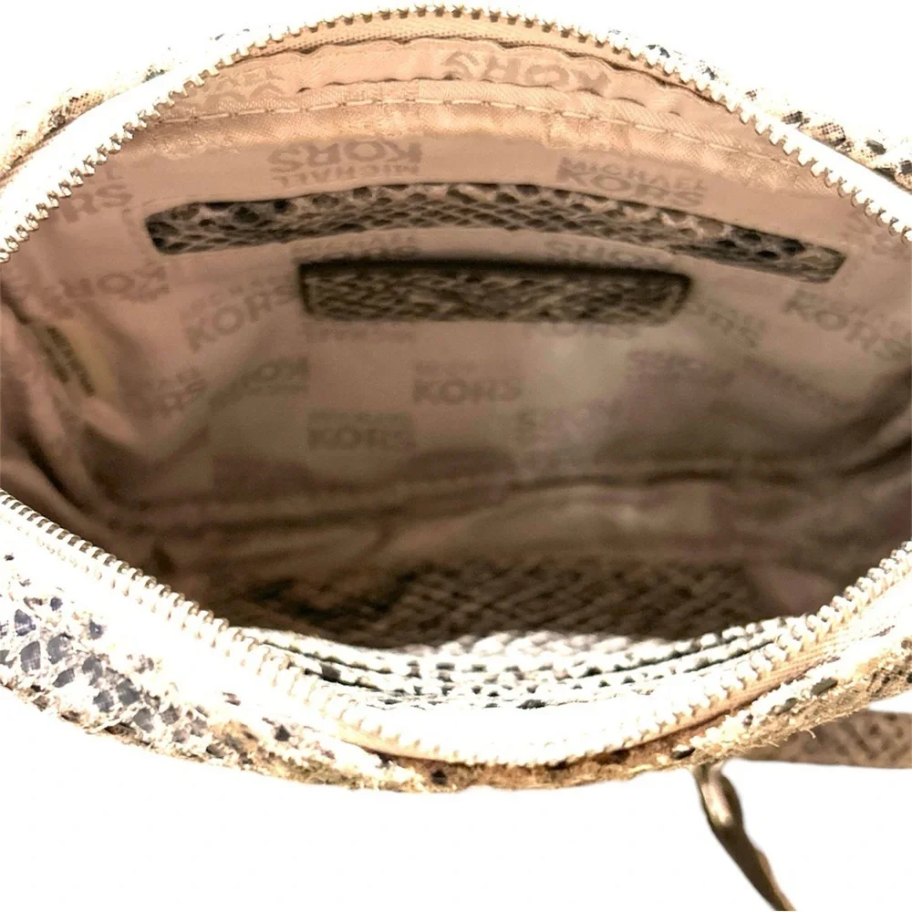 Michael Kors Gray & Black Python Embossed Mini Crossbody Bag